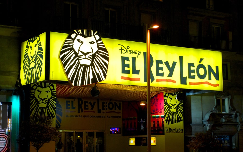 Cartelera musical El Rey León en Gran Vía, Madrid