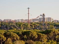Vista general del parque de atracciones de Madrid